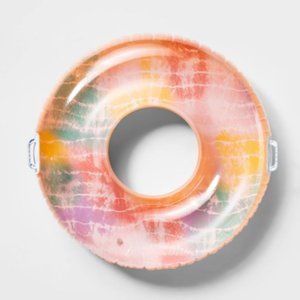 Tie Dye Orange Inflatable Swim Tube - Sun Squad